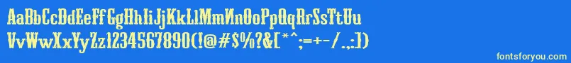 Turandot Font – Yellow Fonts on Blue Background