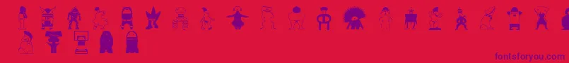 Police Bkings – polices violettes sur fond rouge