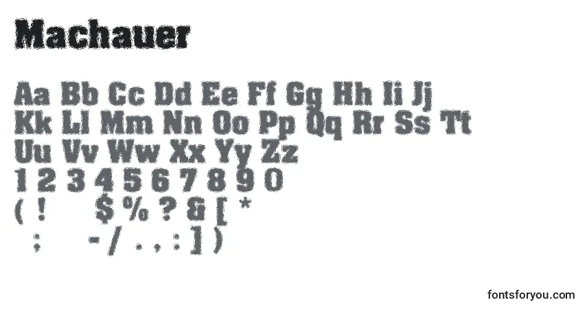 Czcionka Machauer – alfabet, cyfry, specjalne znaki