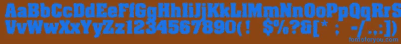 Machauer Font – Blue Fonts on Brown Background