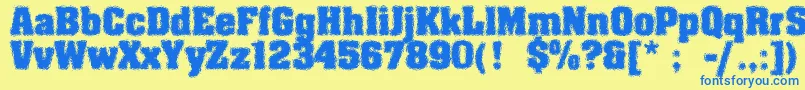 Machauer Font – Blue Fonts on Yellow Background