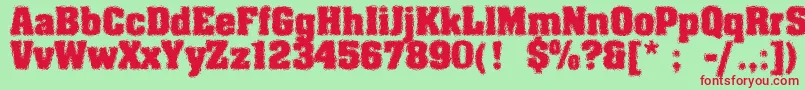 Machauer Font – Red Fonts on Green Background