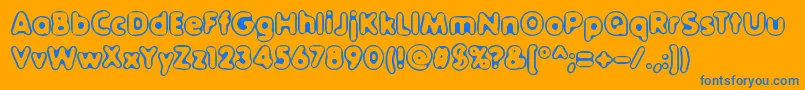 OuterSiderBrk-Schriftart – Blaue Schriften auf orangefarbenem Hintergrund