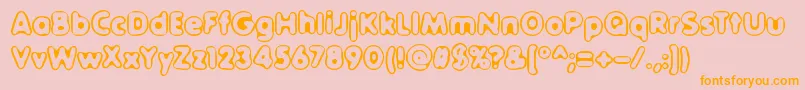 OuterSiderBrk-Schriftart – Orangefarbene Schriften auf rosa Hintergrund