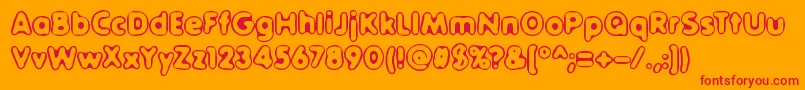 OuterSiderBrk Font – Red Fonts on Orange Background