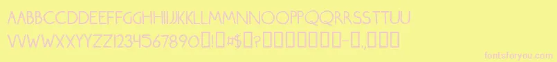 Roundmarker-fontti – vaaleanpunaiset fontit keltaisella taustalla