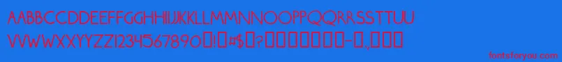 Roundmarker Font – Red Fonts on Blue Background
