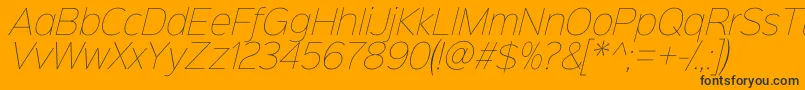 Police Sinkinsans100thinitalic – polices noires sur fond orange