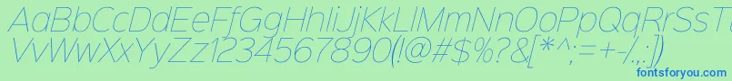 fuente Sinkinsans100thinitalic – Fuentes Azules Sobre Fondo Verde