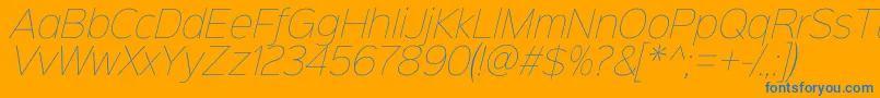 Sinkinsans100thinitalic Font – Blue Fonts on Orange Background