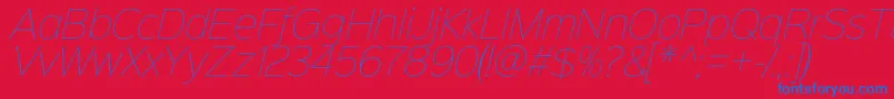 Sinkinsans100thinitalic Font – Blue Fonts on Red Background