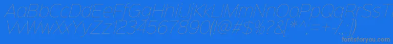 Sinkinsans100thinitalic Font – Gray Fonts on Blue Background