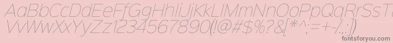 Sinkinsans100thinitalic Font – Gray Fonts on Pink Background