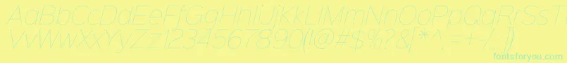 Шрифт Sinkinsans100thinitalic – зелёные шрифты на жёлтом фоне