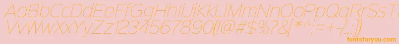 Sinkinsans100thinitalic Font – Orange Fonts on Pink Background