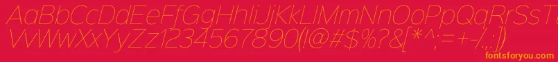 fuente Sinkinsans100thinitalic – Fuentes Naranjas Sobre Fondo Rojo