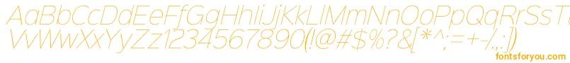 Czcionka Sinkinsans100thinitalic – pomarańczowe czcionki