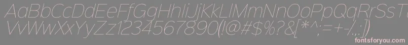 Sinkinsans100thinitalic Font – Pink Fonts on Gray Background