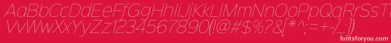 フォントSinkinsans100thinitalic – 赤い背景にピンクのフォント