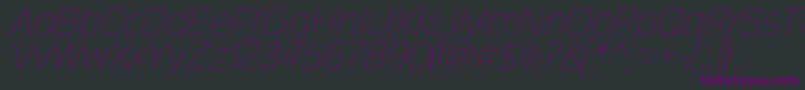 Sinkinsans100thinitalic Font – Purple Fonts on Black Background