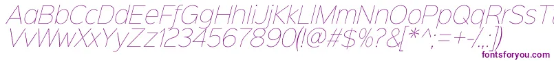 Sinkinsans100thinitalic Font – Purple Fonts on White Background