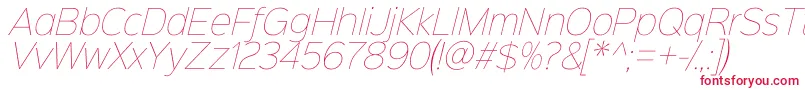 Sinkinsans100thinitalic-fontti – punaiset fontit