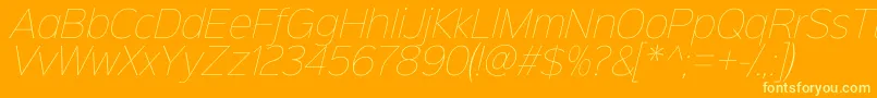 Sinkinsans100thinitalic Font – Yellow Fonts on Orange Background