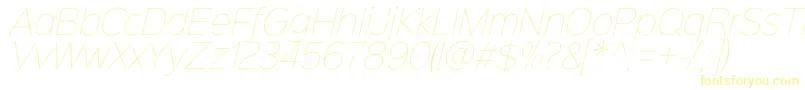 Sinkinsans100thinitalic Font – Yellow Fonts on White Background