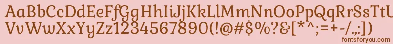 GabrielaRegular Font – Brown Fonts on Pink Background