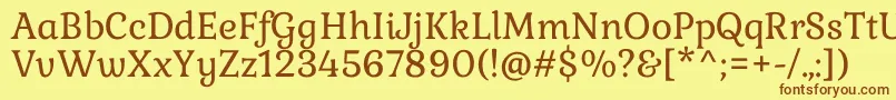 GabrielaRegular Font – Brown Fonts on Yellow Background
