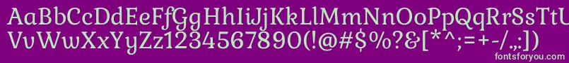 GabrielaRegular Font – Green Fonts on Purple Background