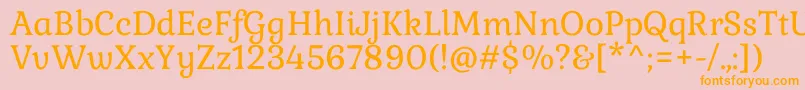 GabrielaRegular Font – Orange Fonts on Pink Background