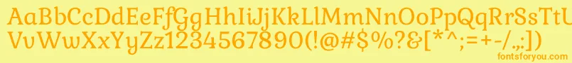 GabrielaRegular Font – Orange Fonts on Yellow Background