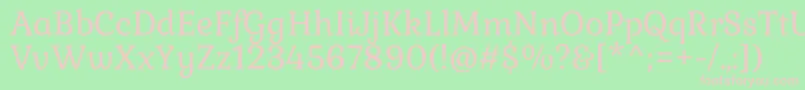 GabrielaRegular Font – Pink Fonts on Green Background