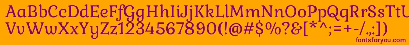 GabrielaRegular Font – Purple Fonts on Orange Background