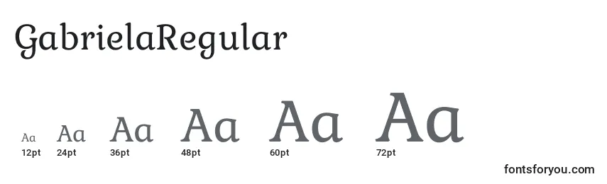 Размеры шрифта GabrielaRegular