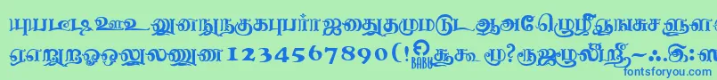 Шрифт NagananthiniRegular – синие шрифты на зелёном фоне