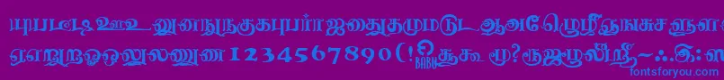 NagananthiniRegular Font – Blue Fonts on Purple Background