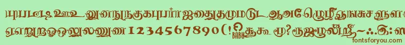 NagananthiniRegular-fontti – ruskeat fontit vihreällä taustalla
