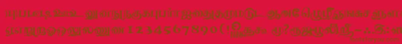 NagananthiniRegular-Schriftart – Braune Schriften auf rotem Hintergrund
