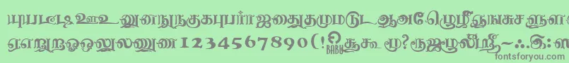 フォントNagananthiniRegular – 緑の背景に灰色の文字