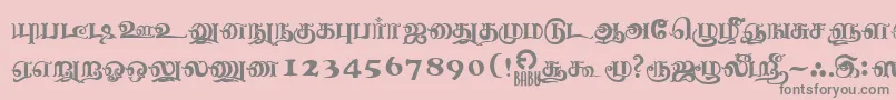 Fonte NagananthiniRegular – fontes cinzas em um fundo rosa