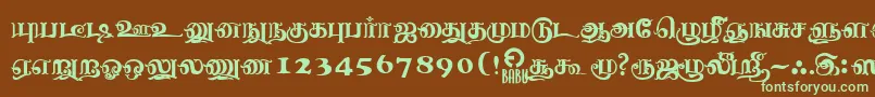 NagananthiniRegular Font – Green Fonts on Brown Background