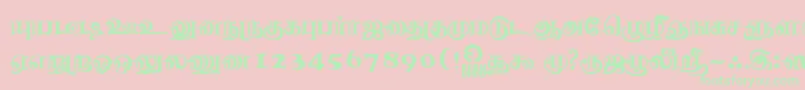 NagananthiniRegular Font – Green Fonts on Pink Background