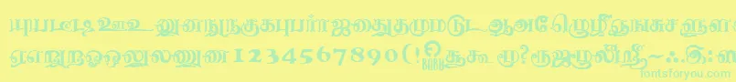 Czcionka NagananthiniRegular – zielone czcionki na żółtym tle