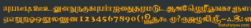 フォントNagananthiniRegular – 黒い背景にオレンジの文字