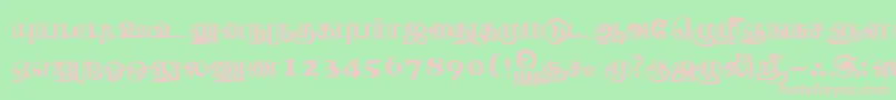 NagananthiniRegular Font – Pink Fonts on Green Background