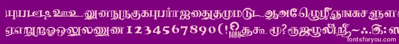 NagananthiniRegular Font – Pink Fonts on Purple Background