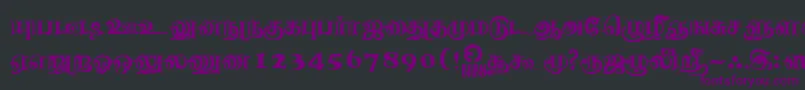 Czcionka NagananthiniRegular – fioletowe czcionki na czarnym tle