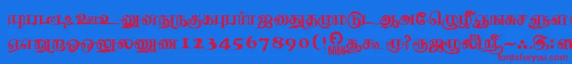 Шрифт NagananthiniRegular – красные шрифты на синем фоне